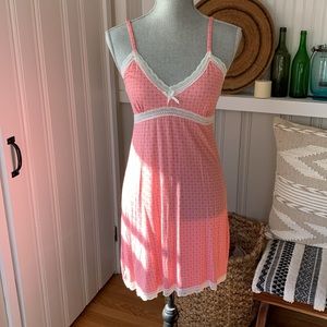 Marilyn Monroe soft pink polka dot lace nighty night gown